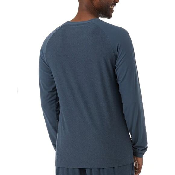 2 32 Degrees Men's Heat Raglan-Sleeve Sleep T-Shirt Blue Crewneck Medium NWT $34 - Picture 3 of 4